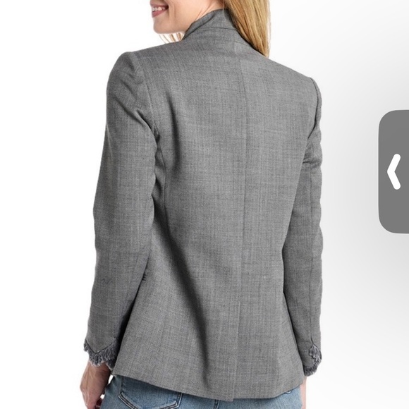 Zadig & Voltaire Women’s Volly Frange Open Front Blazer Jacket In Gris Size 38,M - Picture 2 of 13